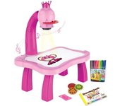 Mesas de apradizaje con proyector de dibujo para niños, 3 en 1, multifuncionales, 24 patrones, pantalones de dibujo, garabatos borrables