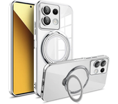 Plating Case for Redmi Note 13 Pro Plus 4G 5G Xiaomi Poco X6 Pro X6 13T Magsafe Transparent Ring Wireless Charge Magnetic Cover