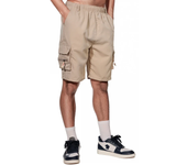 Summer Outdoor Cargo Shorts Men Overalls Elastic Waist Cycling Shorts Multi-pockets Loose Work Shorts Quick Dry Sport Short Pant
