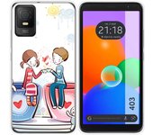 Funda Silicona para TCL 403 diseño Café Dibujos