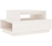 vidaXL Mesa de centro madera maciza de pino 80x55x40,5 cm Natural, Blanco, Gris Mesita de Salón o Comedor o Auxiliar Mesa de Café Meuble Salón