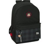 SAFTA - Paul Frank Mochila Adaptable a Carro Portamochilas con Bolsillos laterales portabotellas 46x30 cm - Mochila Diseño Único y Licencia Oficial con dos compartimentos grandes - Mochila Hombreras y espalda ergonómicas y acolchadas - Mochila