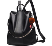Mochila de Las Mujeres Mochila de Nylon Impermeable Ocasional del Bolso de Hombro con asa de la manija antirrobo, Negro