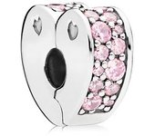 NEW Europeans Pink Original Charms Love Potion Murano Glass Heart Dangle Bead Fit 925 Sterling Silver Bracelet DIY Women Jewelry