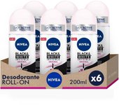 NIVEA Pack ahorro - Black & White Invisible Original Roll on Desodorante para mujer 50ml x 6 unidades.