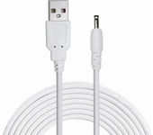 Cable alimentación USB DC | Cable Extensión Alimentación CC | 5V 500 mA | Conector DC 3.5 mm x 1.35 mm Macho | Apto para PDA, Pocket-PC, teléfonos móviles, etc | Blanco | 80 cm
