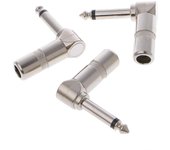 FGNS Conector de audio de 1/4 pulgadas de ángulo recto de 90 grados, conector macho de 6,35 mm, conector macho de soldadura para cables de altavoz/guitarra/micrófono.