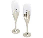 2 Copas de Cava 25 aniversario 26 cm. alto diámetro 6 cm.