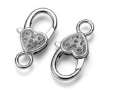 5/10pcs/lot 27x14mm Gold Silver Plated Rhodium Heart Shaped Lobster Clasp Hooks for Necklace&Bracelet Chain DIY Jewelry Making