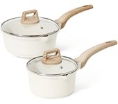 Juego de cacerolas con tapa, cacerola antiadherente, cacerolas antiadherentes, ollas para cocinar con pico vertedor, fáciles de limpiar, ollas de cocina, olla de inducción de 18 cm