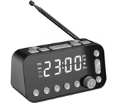 A1 Radio Alarm Clock Portable Digital Broadcasting Radio Desktop Alarm Clock Dual USB Charging Port DAB FM Radio with Antenna EU