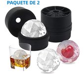 2 Pack Ice Cube Tray Diamond Ball Shape Ice Trays Food-grade Silicone Ice Cube Tray Round Ice Cube Mold For Whisky Cocktails New