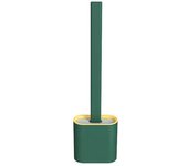 Toilet Brush Simple Floor/Wall-Mounted Punch-Free Toilet Cleaning Brush With Rack Flexible Cleaning Brush Storage Rack For Home
