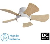 FABRILAMP Ventilador DC Blanco GREGARIO 5 Aspas 6 Velocidades Remoto Temporizador 25W