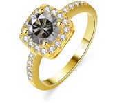 JoyceJelly 22 choices Sterling Silver 925 Rings With 1CT Colorful Moissanite Ring Plated 14K Gold Luxury Jewelry For Engagement