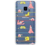 Funda original compatible con Samsung Galaxy S9 - Bob Esponja Multipersonaje Arcoiris