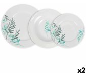 Set de Vajilla La Mediterránea Lora Redonda 18 Piezas (2 Unidades)