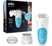 BRAUN Silk-épil SES5605 Depiladora para mujer 28 pinzas depilación y resistente al agua, color Azul y Blanco