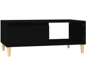 vidaXL Mesa de centro madera contrachapada 90x50x36,5 cm Blanco, Negro, Blanco brillante Mesita de Salón o Comedor o Auxiliar Mesa de Café Meuble Salón