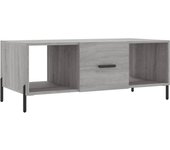 vidaXL Mesa de centro madera contrachapada 102x50x40 cm Blanco, Negro, Blanco brillante Mesita de Salón o Comedor o Auxiliar Mesa de Café Meuble Salón
