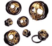 1 Pair Top Quality Stainless Steel Skull Ear Tunnels Plugs Expander Gauge Stretcher Earrings Screw Gauges Piercing Jewelry