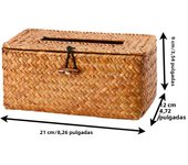 Straw Tissue Box Handmade Woven Rattan Napkin Holder Box Roll Paper Tray Car Living Room Storage Box Home Decor