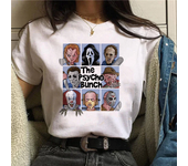 Horror Friends Pennywise Michael Myers Jason Voorhees Halloween Women T-Shirt Top Ouija T Shirt Camiseta Female Tee Short sleeve
