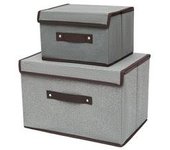 Juego de 2 Cajas de Almacenaje,caja de almacenamiento plegable con tapa, Adecuado para guardar ropa, libros, juguetes, calcetines