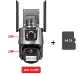 9MP 4MP Wifi Camera Outdoor Dual-Lens Dual-Screens AI Auto Tracking 8X Digital Zoom Onvif PTZ and Fixed-point Linkage Camera