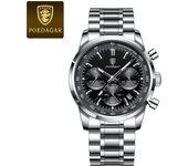 POEDAGAR Top Brand Luxury Man Watches Waterproof Luminous Date Chronograph Men's Quartz Watch Stainless Steel Sports Men Watch