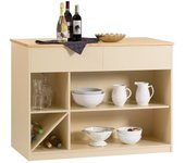 SoBuy KNL04-MI Aparador de Comedor Isla de Cocina con 2 Cajones y Compartimentos cúbicos 120 x 60 x 90 cm ES