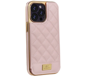 Magnetic Leather Wallet Case For iPhone 15 12 13 14 Pro Max Plus Shockproof High-end Gold Plating Grid Pattern Card Slots Cover