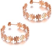 Lokaer Original Design Titanium Stainless Steel Daisy Earrings Bohemia Geometry Circle Earrings Jewelry For Women Girls E20322