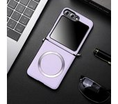 Luxury Litchi Leather Magsafe Wireless Charge Case for Galaxy ZFlip 6 Flip 4 5 ZFlip4 Zflip5 Magnetic Shockproof Cover