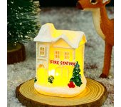 Christmas Decoration Resin Small House Micro Landscape Christmas Creative White Glowing Small House Gift