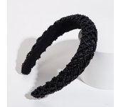 European and American Temperament Pure Handmade Beaded Crystal Sponge Wide Edge Hair Band Baroque Personality Versatile Headband