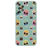 Tumundosmartphone Funda Silicona Líquida Verde para Samsung Galaxy A32 4G diseño Catrina Dibujos