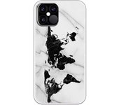 Funda compatible con iPhone 12 - 12 Pro - Be Unique Funda Gel mármol mapa negro