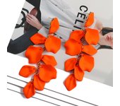 Korean Fashion Acrylic Petal Flower Tassel Dangle Earrings For Women Luxury Vintage Fairy Wedding Party Jewelry Accessories Gift