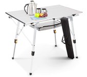 AREBOS Mesa de camping 120 x 70 cm mesa rodante aluminio mesa plegable exterior