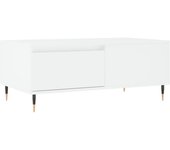vidaXL Mesa de centro madera contrachapada 90x50x36,5 cm Blanco, Negro, Blanco brillante Mesita de Salón o Comedor o Auxiliar Mesa de Café Meuble Salón