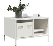 Mesa de centro acero laminado en frío blanco 68,5x50x43,5 cm