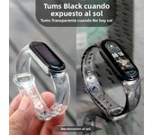 Strap For Xiaomi Mi Band 5 6 4 3 Transparent Change Color Light Wrist Bracelet For Xiaomi MiBand 7 Silicone Replacement Strap