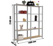Estantería SIMONRACK Officlick 5/300 wood 1600 gris/osb
