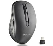 Ratón Inalámbrico NGS Evo Mix silencioso/ Batería recargable/ Hasta 3200 DPI/ Negro