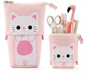 Cute Large Capacity Retractable Pencil Case Kawaii Pen Box Girls Cosmetic Storage Bag Stationery School Office Supplies