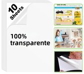 10 Sheets Transparent/Translucent Waterproof Vinyl Sticker Paper Pearlescent/Matte/Golden A4 Label Sticker for Inkjet Printer