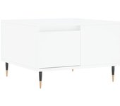 vidaXL Mesa de centro madera contrachapada 55x55x36,5 cm Blanco, Negro, Blanco brillante Mesita de Salón o Comedor o Auxiliar Mesa de Café Meuble Salón