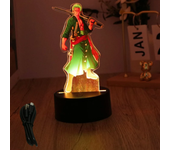 Actions Figure One Piece Luffy Zoro Anime Figures 3D Lamp PVC Action Collection Model Toys LED Night Light Kid Christmas Gift