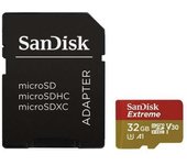 Sandisk extreme tarjeta micro sdhc 32gb uhs-i u3 a1 clase 10 90mb/s + adaptador sd